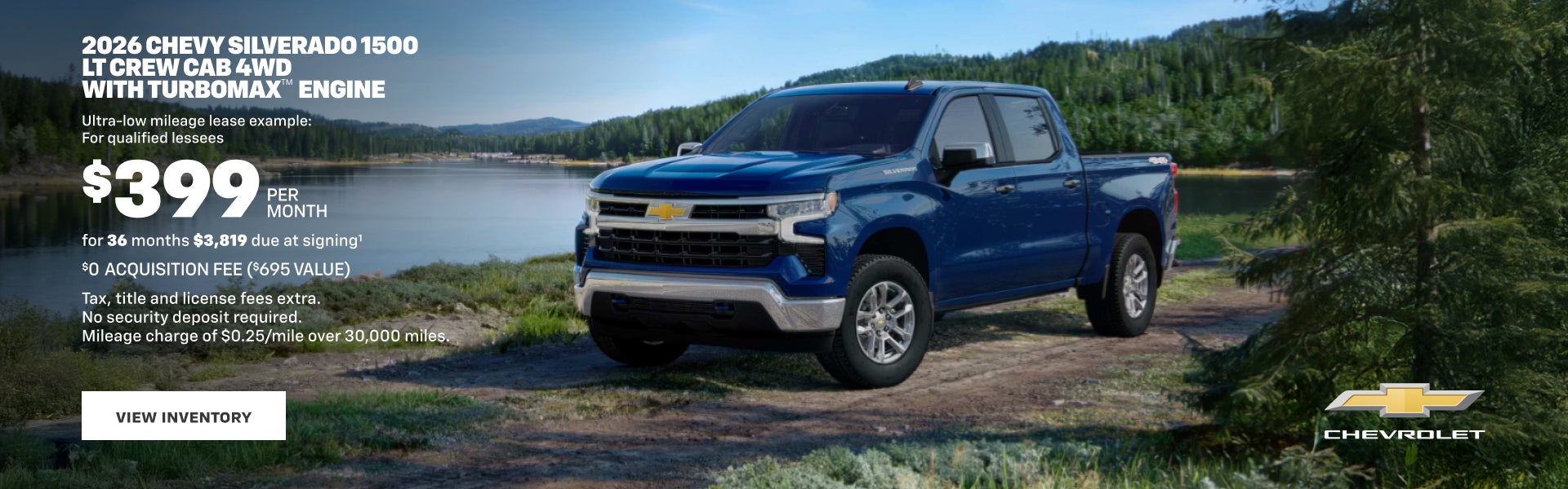 2026 Chevy Silverado 1500 LT Crew Cab 4WD with TurboMax Engine. Ultra-low mileage lease example f...